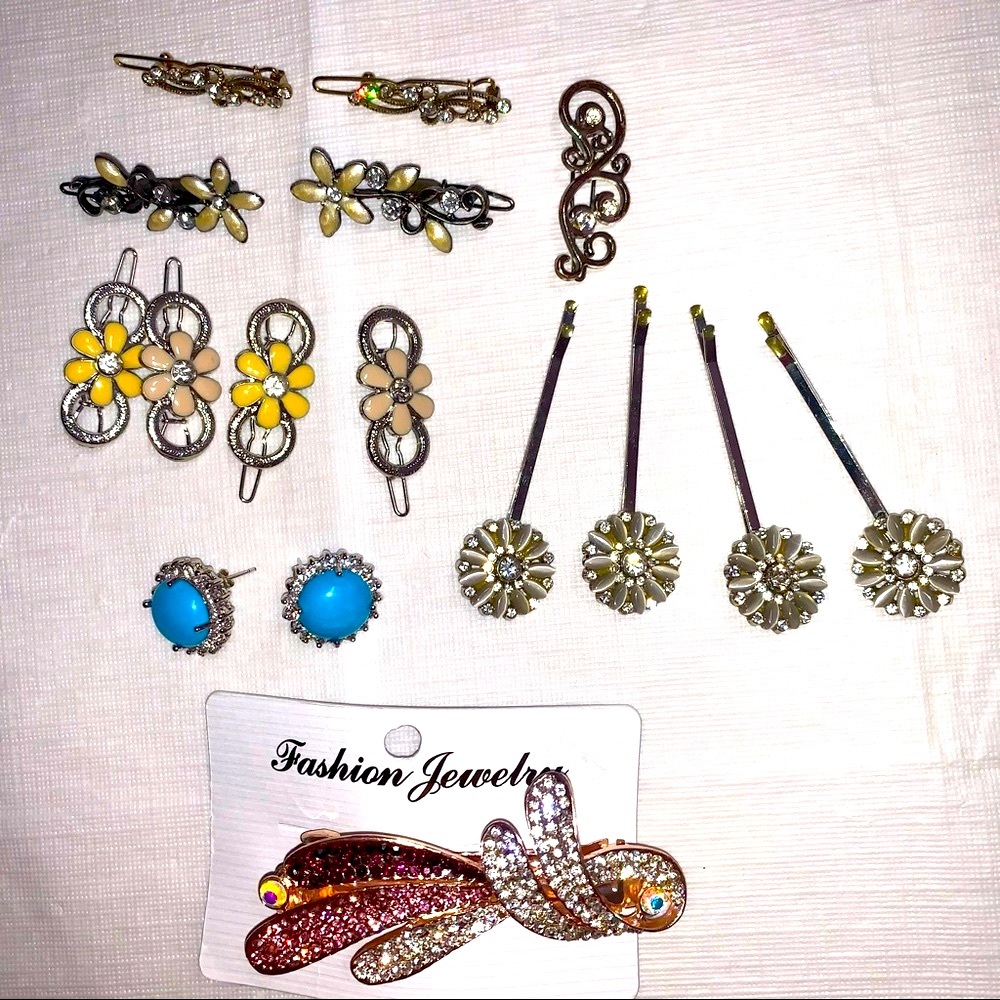 Hair accessories clips bundle gentle crystal floral wedding lot set mix deal